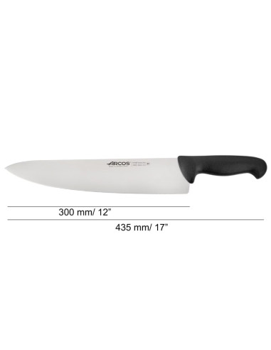 CUCHILLO 300mm COCINERO NEGRO 2900 ARCOSCuchillos CUCHILLO 300mm COCINERO NEGRO 2900 ARCOSCuchillos
