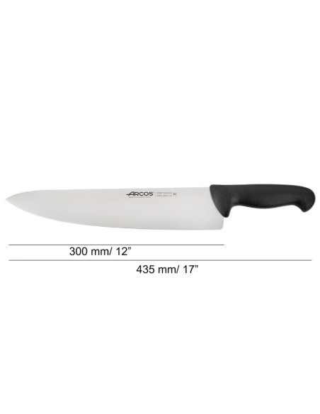 CUCHILLO 300mm COCINERO NEGRO 2900 ARCOSCuchillos