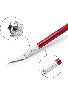 CUTTER BISTURI ALUMINIO ROJO 14CM 2