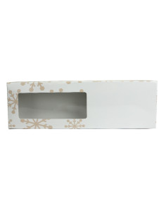CAJA TURRON BLANCA COPOS 26x9xh2,8 BL(25u)+INSERTO 2