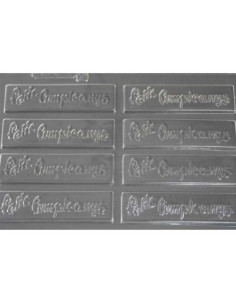 MOLDE PVC FELIÇ CUMPLEANYS 105x26x4mm (8c)
