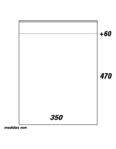 BOLSA 350x470+60mm SOLAPA ADHESIVA (100u)