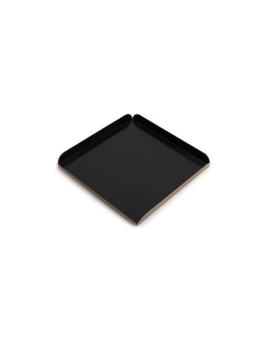 CARTÓN CUADRADO 25x25+2 cm PK(50u) ORO/NEGRO