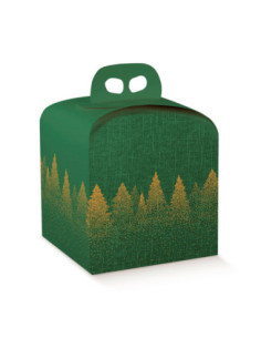 CAJA 200x200x180mm PANETTONE PK(10u) GREEN FOREST