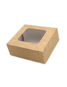 CAJA TARTA 14x14x5cm (50 uds.) KRAFT VENTANA