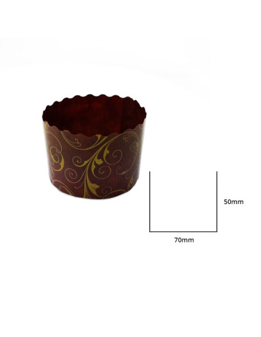 MOLDE PANETTONCINO 70x50mm PK(100u) GOLD FLOWERSPanettone