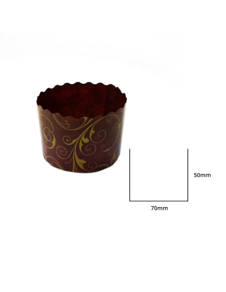 MOLDE PANETTONCINO 70x50mm PK(100u) GOLD FLOWERSPanettone