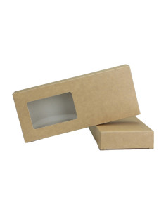 CAJA TURRON KRAFT 21x9x3cm BL(25u) +INSERTO