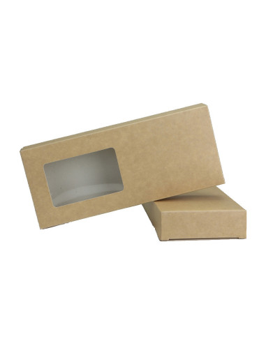 CAJA TURRON KRAFT 21x9x3cm BL(25u) +INSERTO