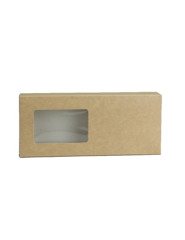 CAJA TURRON KRAFT 21x9x3cm BL(25u) +INSERTO
