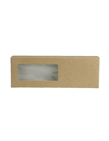 CAJA TURRON KRAFT 21x9x3cm BL(25u) +INSERTO