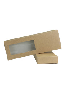 CAJA TURRON KRAFT 21x9x3cm BL(25u) +INSERTO