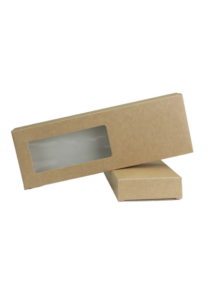 CAJA TURRON KRAFT 21x9x3cm BL(25u) +INSERTO