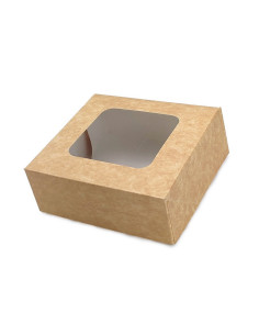 CAJA TARTA 14x14x5cm (50 uds.) KRAFT VENTANA
