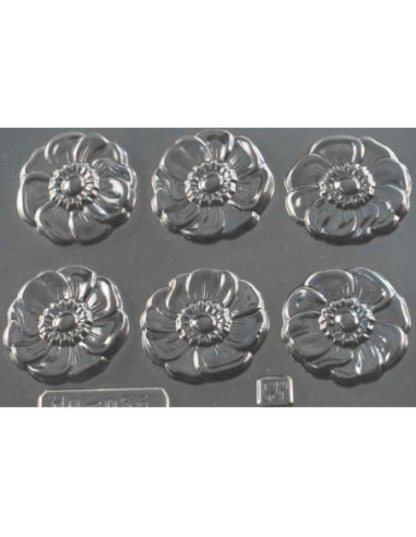 MOLDE PVC FLOR AMAPOLA PLANA (6c) 43x4mm