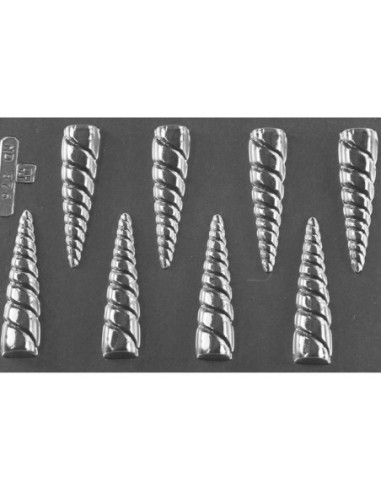 MOLDE PVC CUERNO UNICORNIO 3D 85x20x40mm (8c)