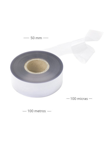 CINTA PVC INCOLORO 50 mm 100 micras (100mt)