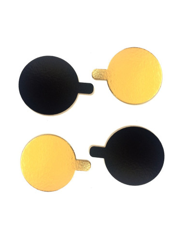 LENGÜETA REDONDA D8cm ORO/NEGRO (200 UDS.)Lengüetas