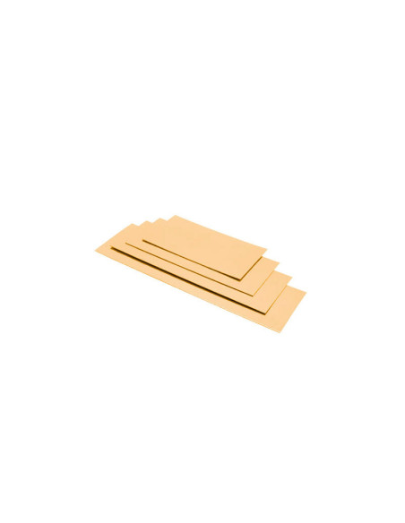 BANDEJA RECT. 20x10+2 cm. ONDAS ORO/NG (50) PLG