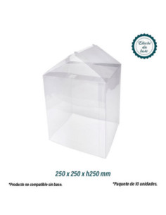 ESTUCHE ACETATO 250x250xh250mm SIN FONDO CLIP(10u)