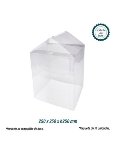 ESTUCHE ACETATO 250x250xh250mm SIN FONDO CLIP(10u)