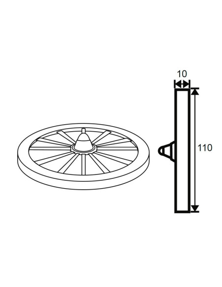 MOLDE PVC RUEDA RADIOS D110x10mm