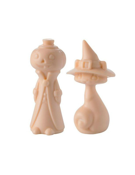 GATO + CALABAZA 4p POLICARBONATO MAGNÉTICOHalloween