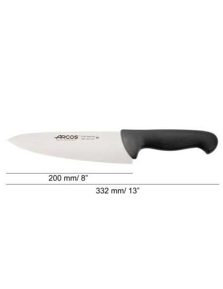 CUCHILLO 200 mm COCINERO NEGRO 2900 ARCOS-3