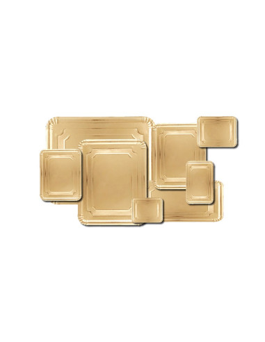 BANDEJA RECTANGULAR N4 14x21cm ORO (100ud)Bandejas