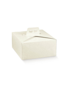 CAJA PASTEL 12cm alt. QUADRA PIEL BLANCA (20ud)Pastelería