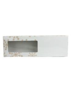 CAJA TURRON BLANCA COPOS 26x9xh2,8 BL(25u)+INSERTO 2