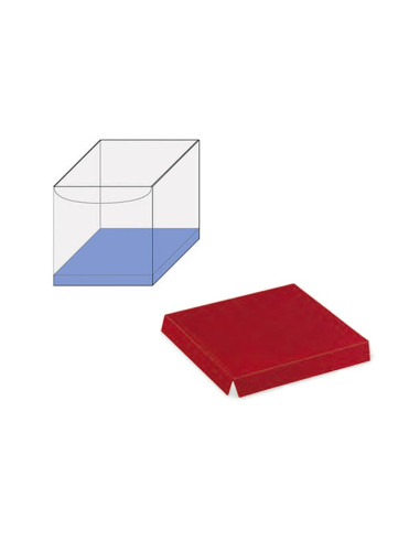 FONDO 40x40mm PIEL ROSSO REALZADO (10ud)Estuches Transparentes