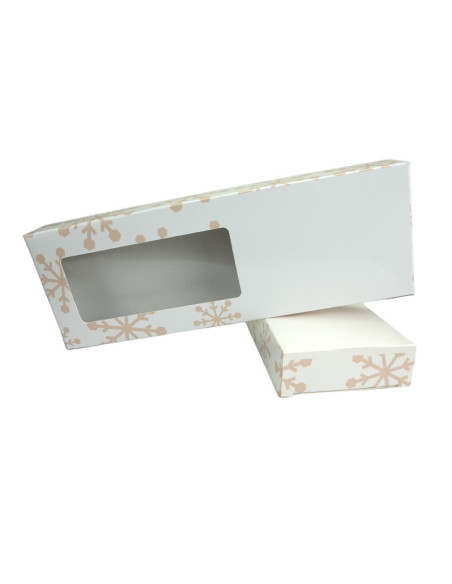 CAJA TURRON BLANCA COPOS 26x9xh2,8 BL(25u)+INSERTO