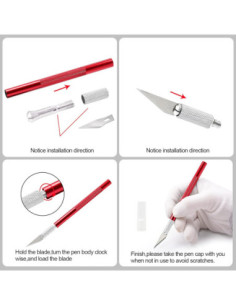 CUTTER BISTURI ALUMINIO ROJO 14CM