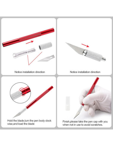 CUTTER BISTURI ALUMINIO ROJO 14CM