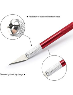 CUTTER BISTURI ALUMINIO ROJO 14CM 2