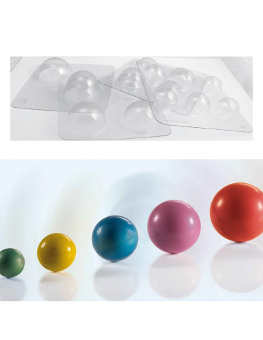 MOLDE PVC SEMIESFERA D90xH2mm / D75xH4mm / D65xH4mPvc Esferas