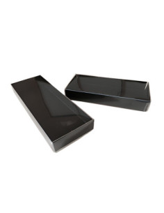 CAJA TURRON PET+BASE NEGRA 21x9x2,8cm BL(25u).