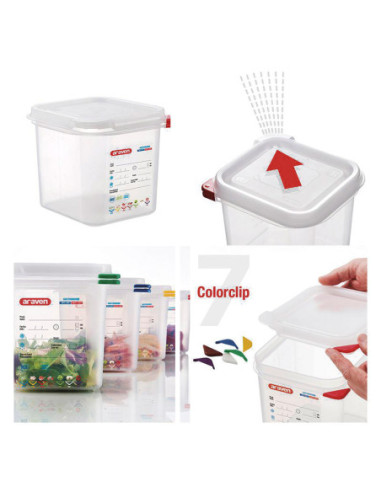 CONTENEDOR HERMÉTICO ARAVEN GN 1/9 H65 MM 0,6 L-1