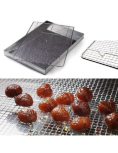 REJA 590x390mm CUADRICULADA 9x9mm INOX CON PIES