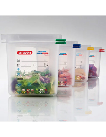 CONTENEDOR HERMÉTICO ARAVEN GN 1/3 H150 MM 6 L-1