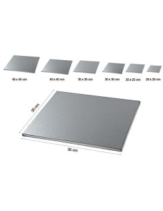 BASE CUADRADA CARTON RIGIDO PLATA