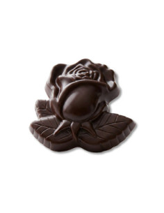 MOLDE PVC FLOR ROSA CON HOJAS (4c) 60x60mm