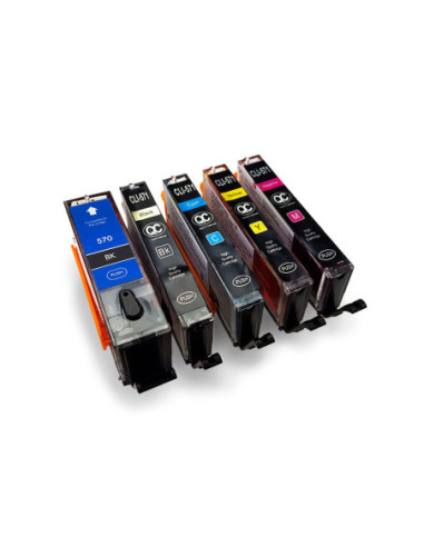 KIT CARTUCHOS CLI571 PGI570BK 8ª G (5 cartuchos)