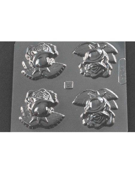 MOLDE PVC FLOR ROSA CON HOJAS (4c) 60x60mm-1