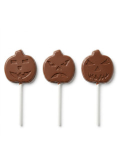 MOLDE PVC PIRULETA CALABAZA HALLOWEN 55x55x8mm