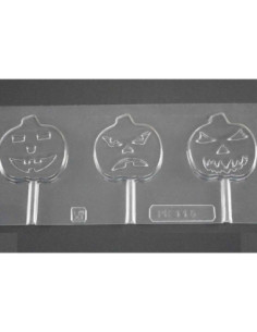 MOLDE PVC PIRULETA CALABAZA HALLOWEN 55x55x8mm 2