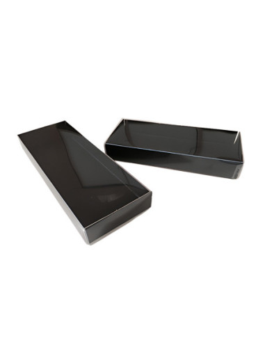 CAJA TURRON PET+BASE NEGRA 21x9x2,8cm BL(25u).