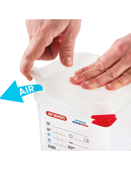 CONTENEDOR HERMÉTICO ARAVEN GN 1/3 H150 MM 6 L-3