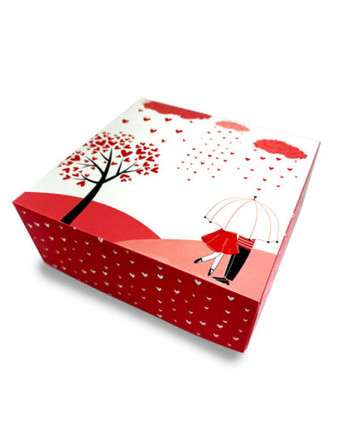 CAJA TARTA 20x20x8cm PK (50u) AMORE